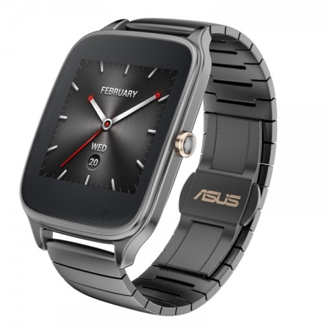 Die neue Zenwatch 2 von Asus, hier in der grauen Variante mit passendem Metallarmband (Bild: Asus)